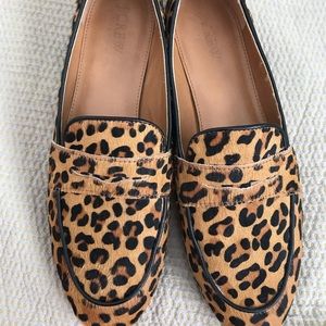 Jcrew calf hair leopard loafer size 9